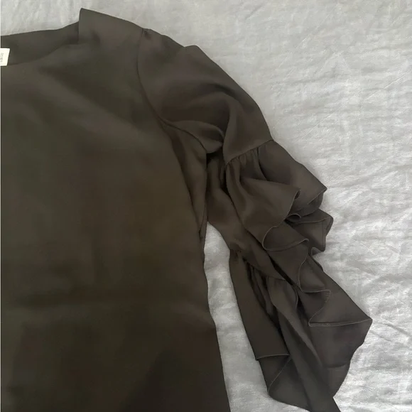 Joseph Ribkoff Black Ruffle Sleeve Blouse - Picture 2 of 4